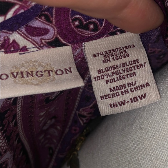 Purple/mauve paisley button down - Picture 2 of 3